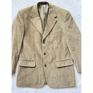 Methode Corduroy Blazer Mens XL Golden Tan 3 Button Cotton Bespoke Handpicked